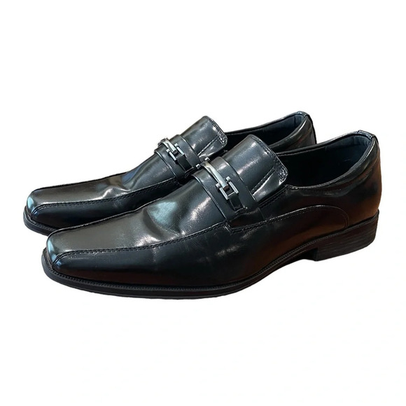 Dexter Comfort men’s memory foam dress loafers, silver buckle, SZ 13 black - Picture 1 of 9